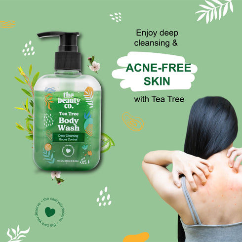 the beauty co India Tea Tree Body Wash For Bacne Control and Detoxifying